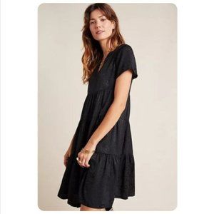 NWT Maeve Sacha Jacquard Tiered Tunic Black Sz S
